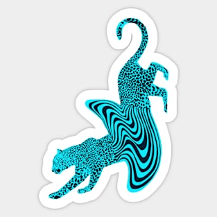 Cheetah Melt Blue Sticker